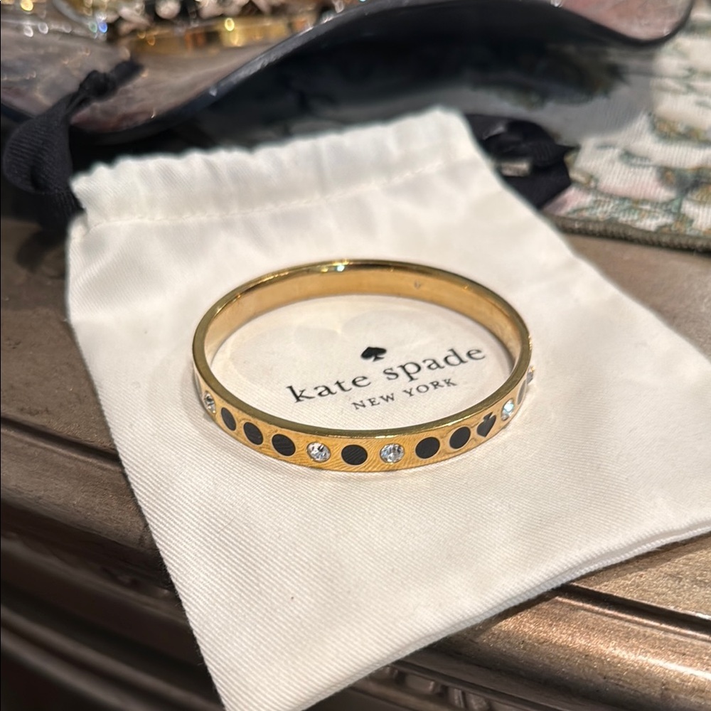 Kate Spade Gold and Black Bangle Bracelet